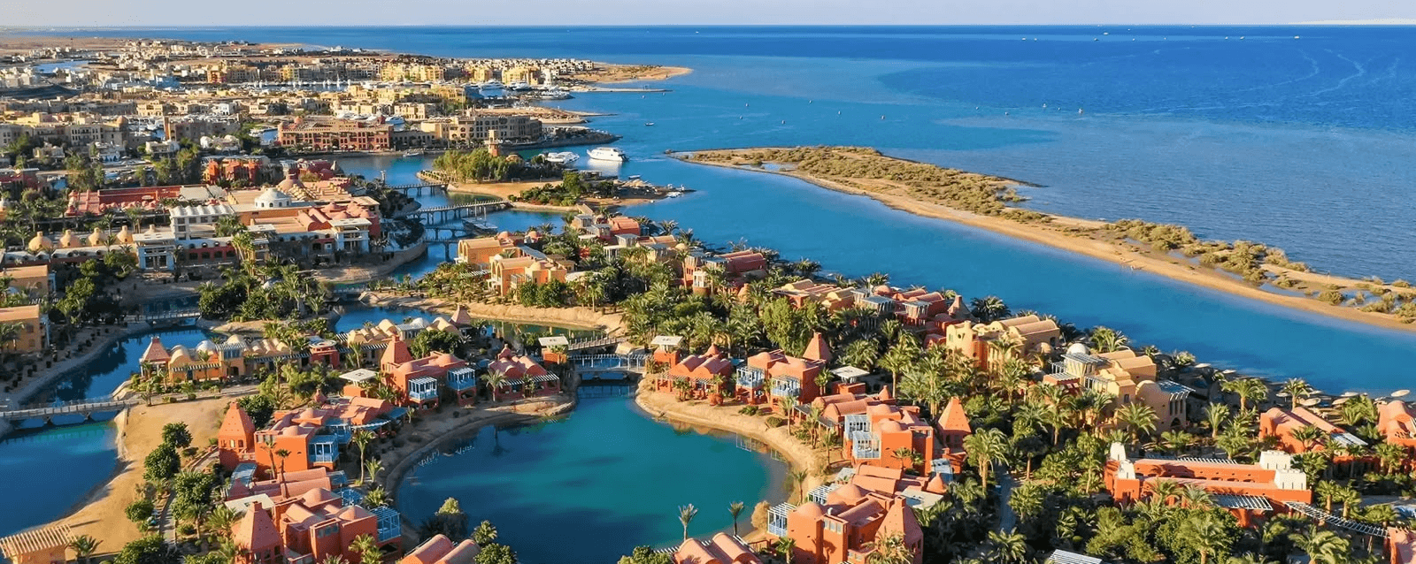El Gouna’s colourful waterfront villas, lagoons and Red Sea coastline