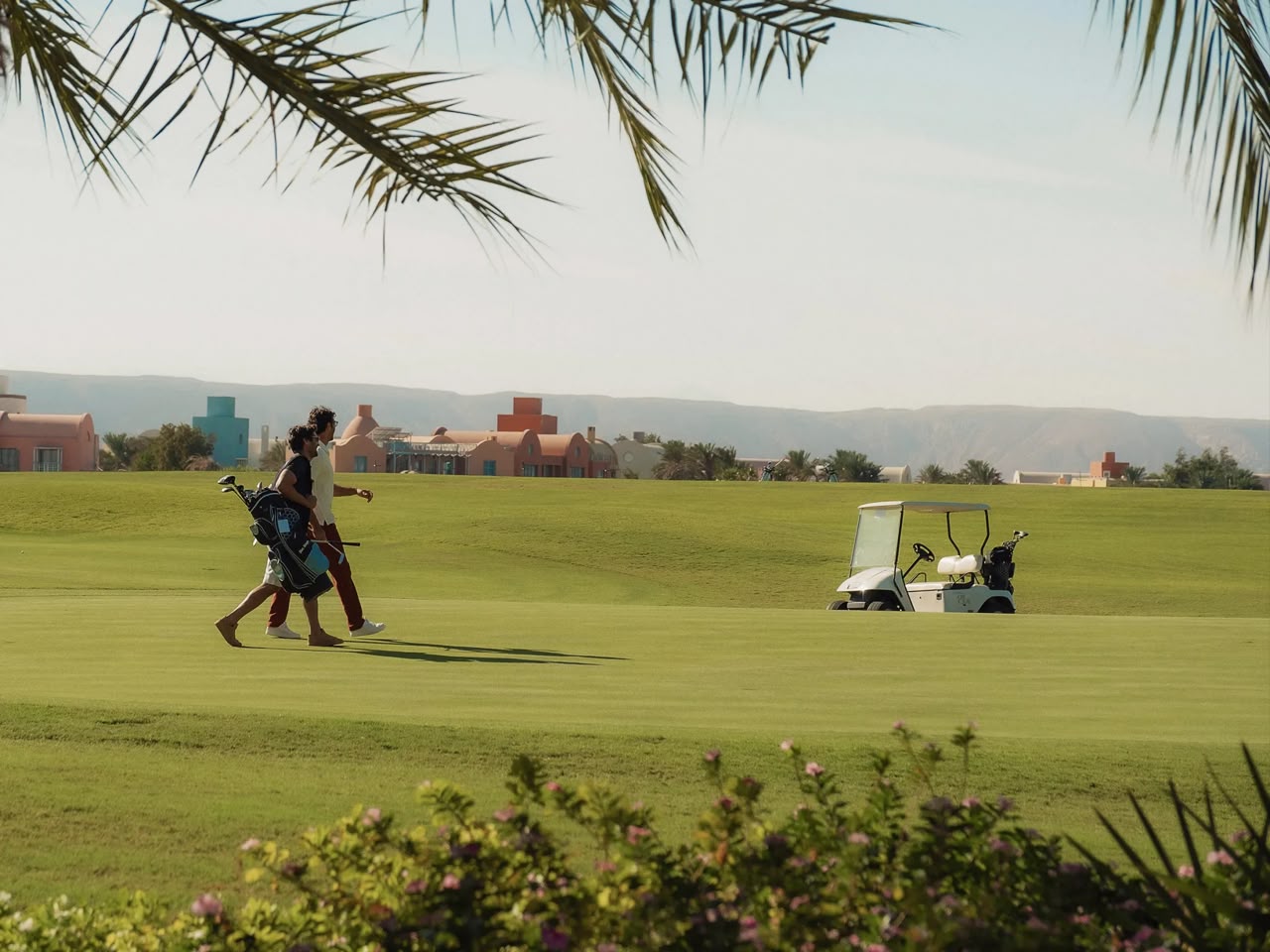 People on a golf course